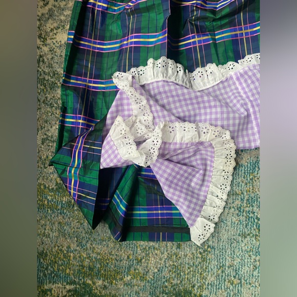 Vintage rare 60/70s Ellen Tracy plaid taffeta wrap long skirt, size medium large - Picture 6 of 16